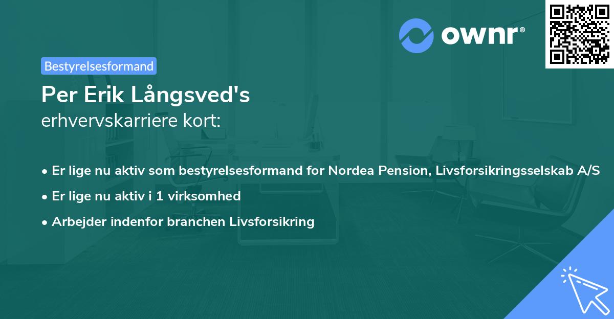 Per Erik Långsved's erhvervskarriere kort