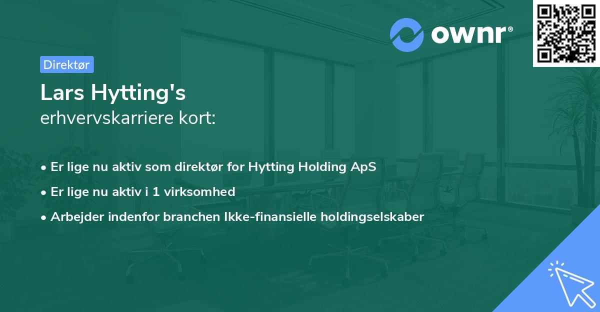 Lars Hytting's erhvervskarriere kort