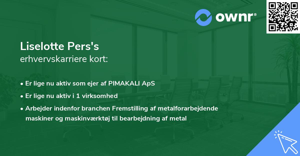 Liselotte Pers's erhvervskarriere kort