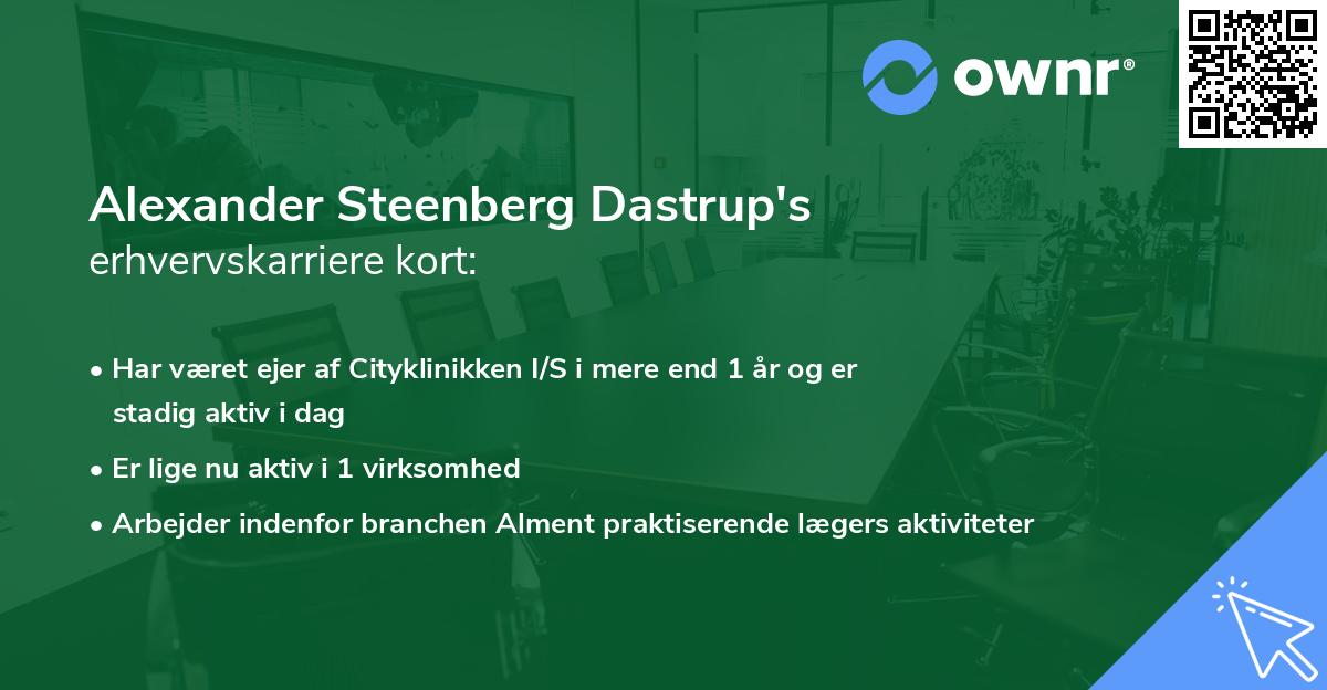 Alexander Steenberg Dastrup's erhvervskarriere kort