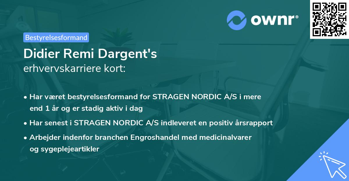 Didier Remi Dargent's erhvervskarriere kort