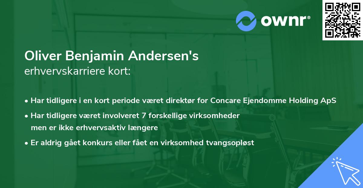 Oliver Benjamin Andersen's erhvervskarriere kort