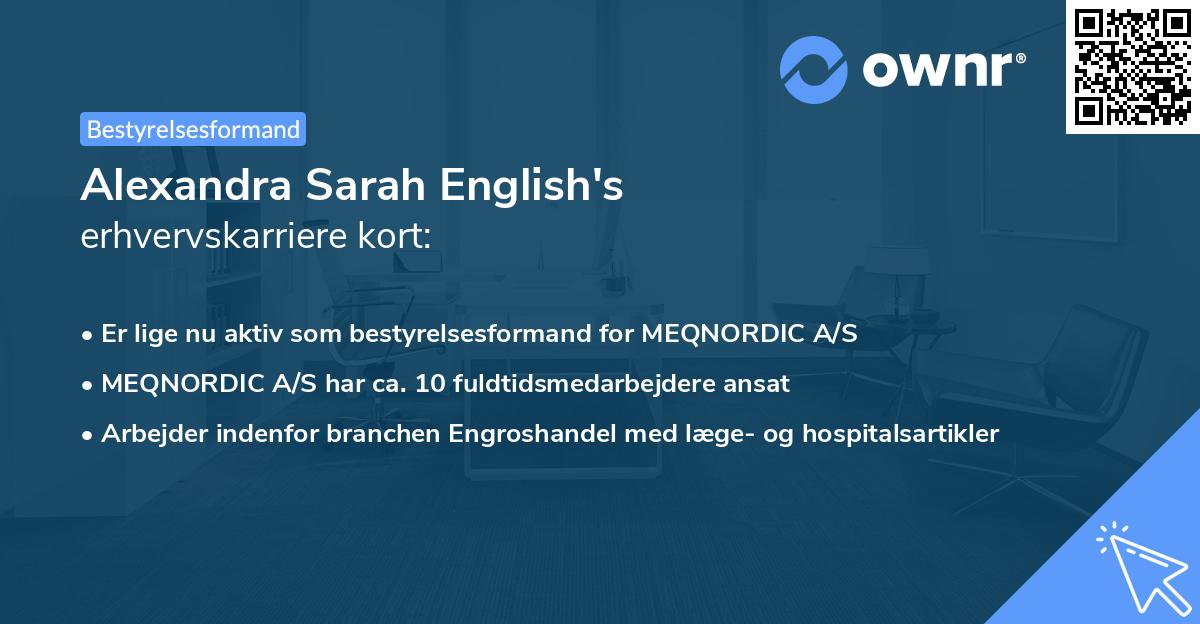 Alexandra Sarah English's erhvervskarriere kort