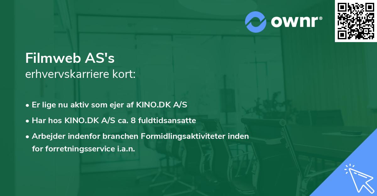 Filmweb AS's erhvervskarriere kort