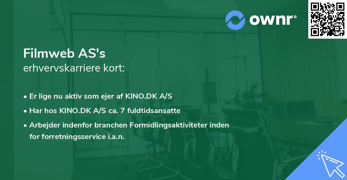 Filmweb AS's erhvervskarriere kort