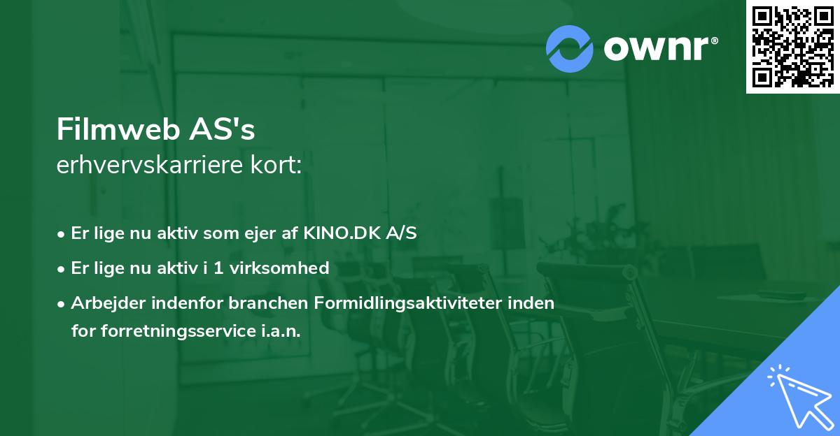 Filmweb AS's erhvervskarriere kort