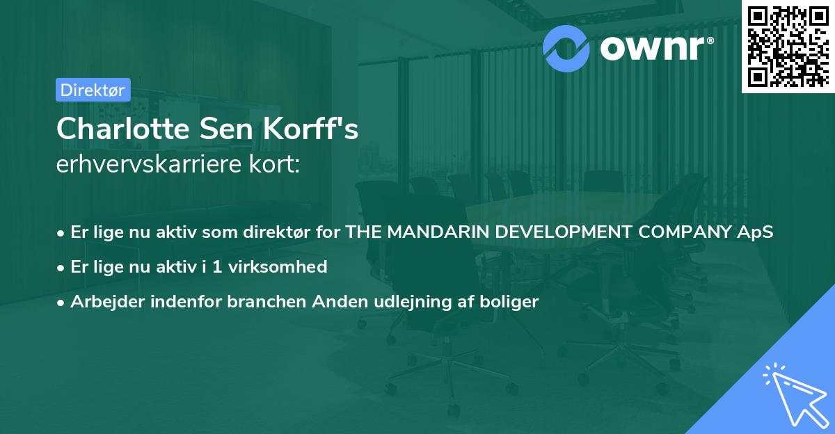 Charlotte Sen Korff's erhvervskarriere kort