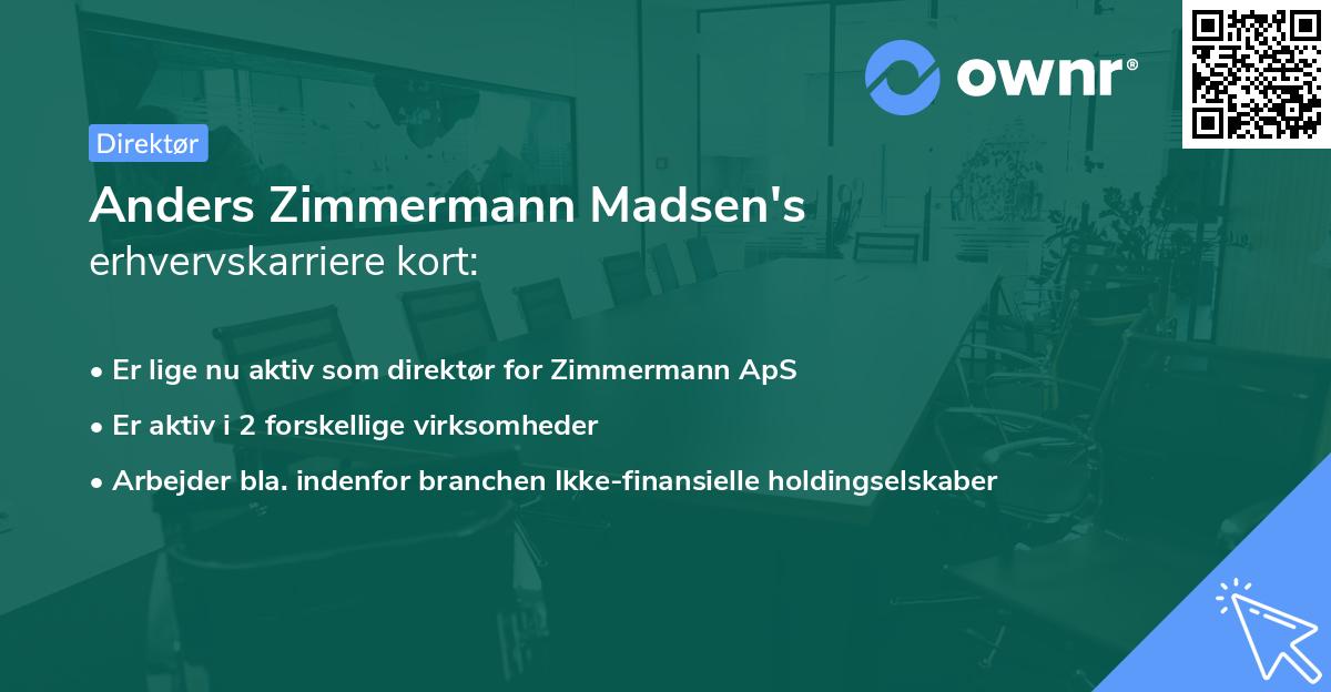 Anders Zimmermann Madsen's erhvervskarriere kort