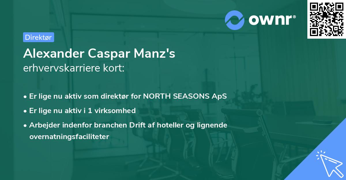 Alexander Caspar Manz's erhvervskarriere kort