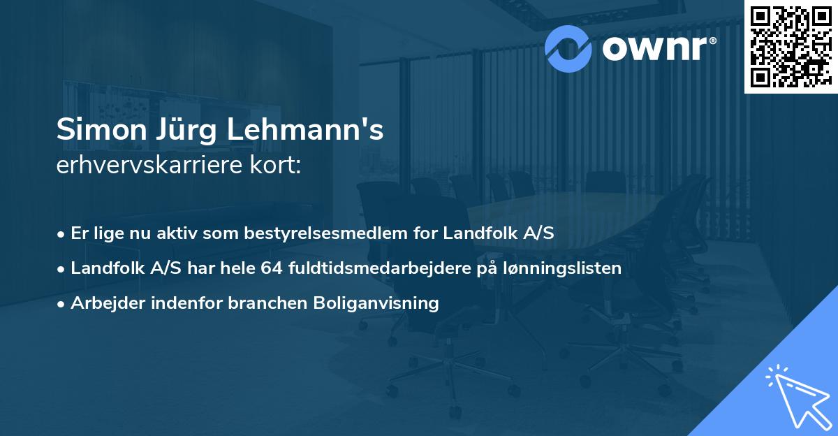 Simon Jürg Lehmann's erhvervskarriere kort