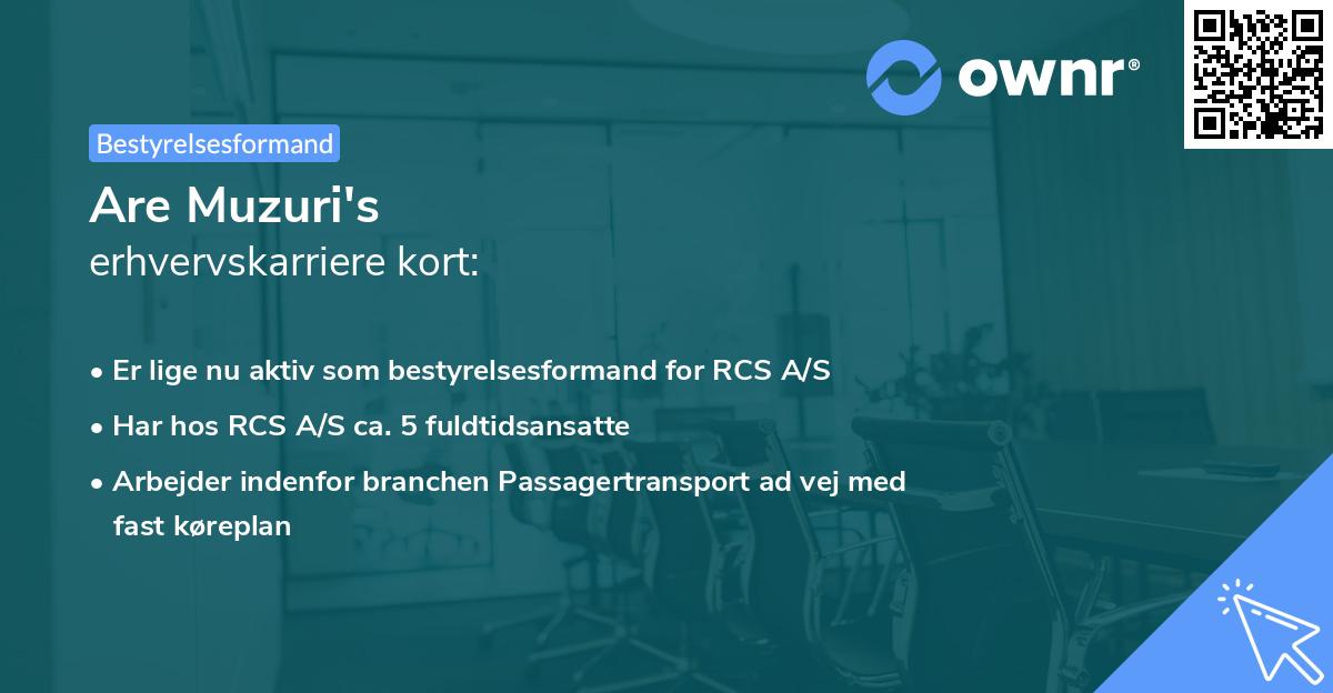 Are Muzuri's erhvervskarriere kort