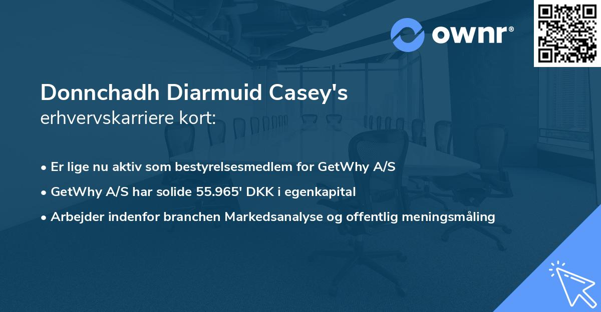 Donnchadh Diarmuid Casey's erhvervskarriere kort
