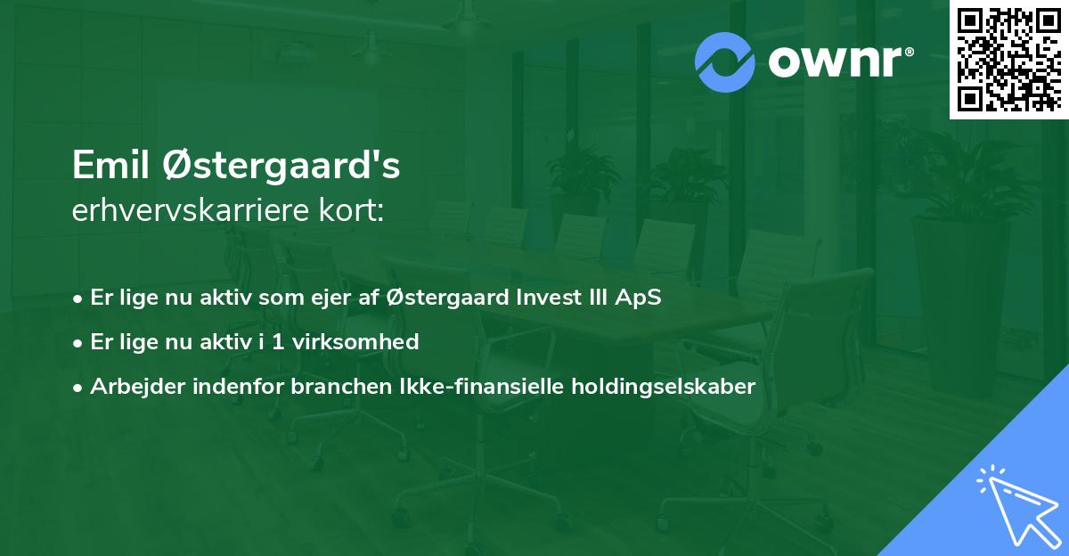 Emil Østergaard's erhvervskarriere kort