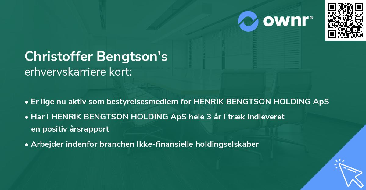 Christoffer Bengtson's erhvervskarriere kort