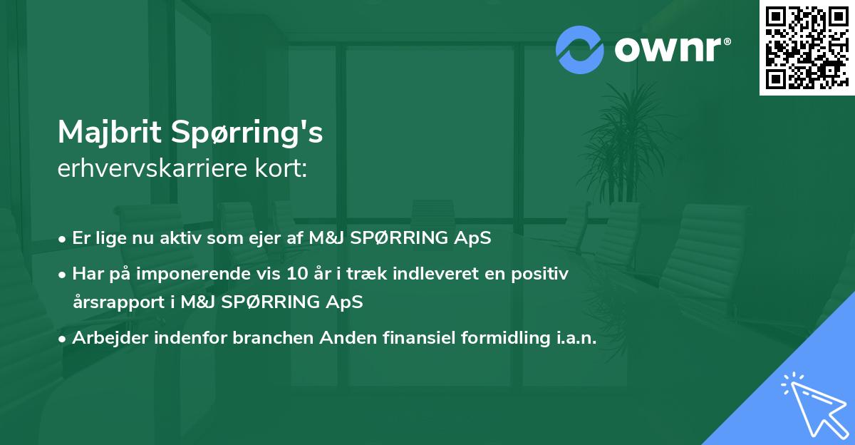 Majbrit Spørring's erhvervskarriere kort