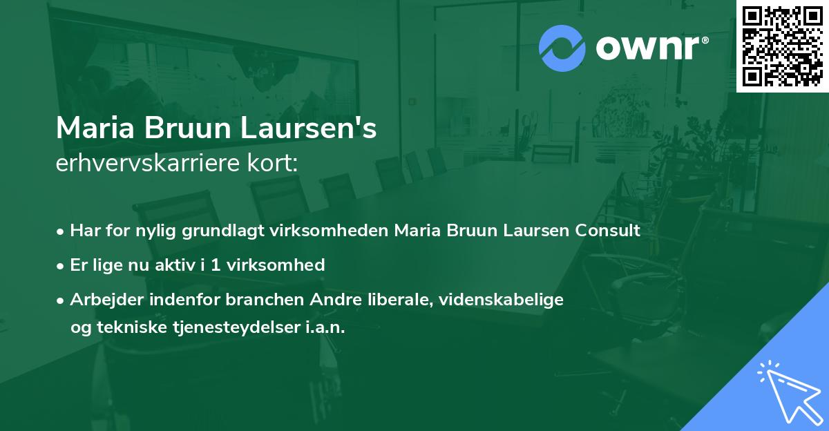 Maria Bruun Laursen's erhvervskarriere kort
