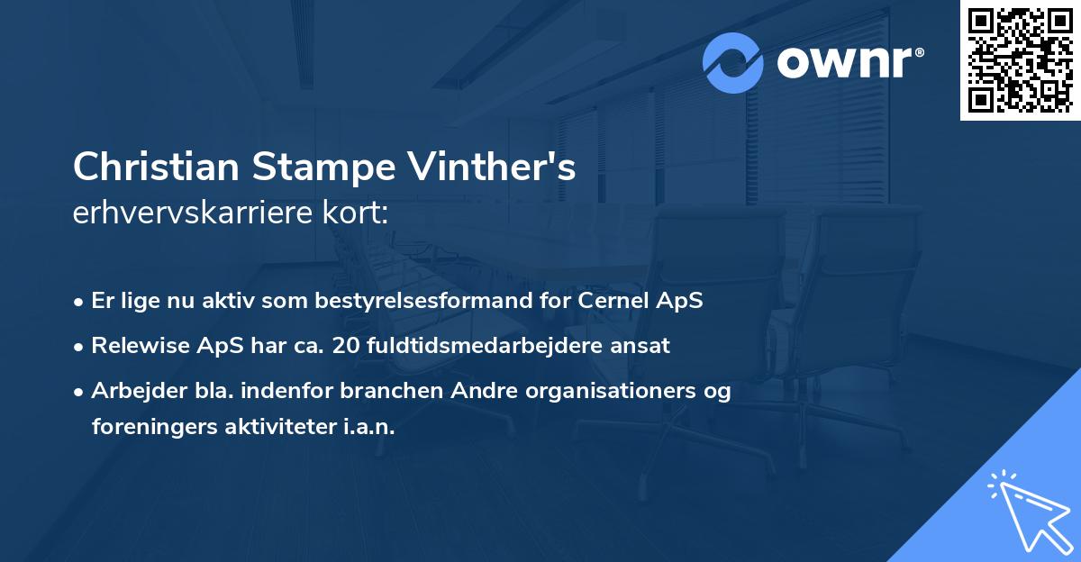 Christian Stampe Vinther's erhvervskarriere kort