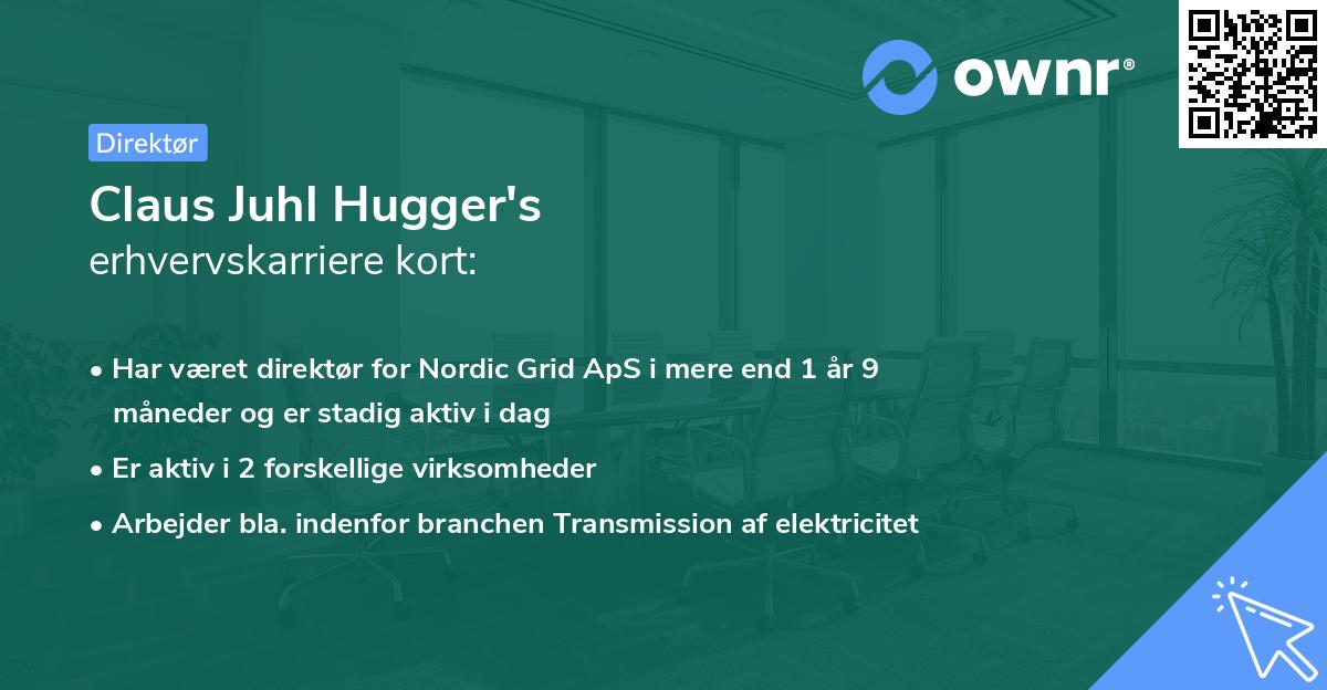 Claus Juhl Hugger's erhvervskarriere kort