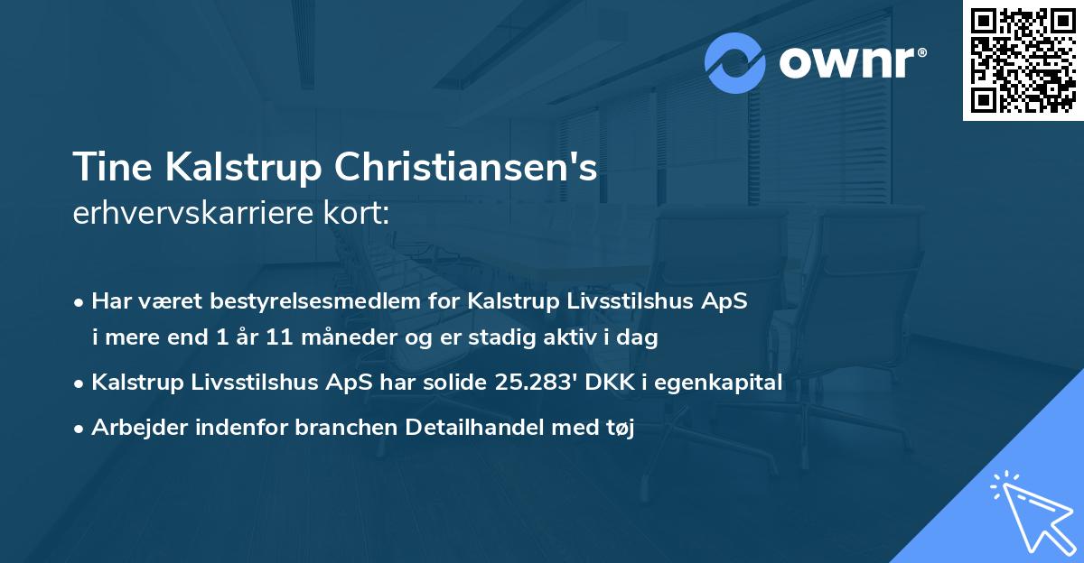 Tine Kalstrup Christiansen's erhvervskarriere kort