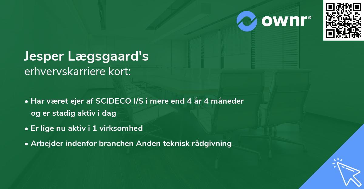 Jesper Lægsgaard's erhvervskarriere kort