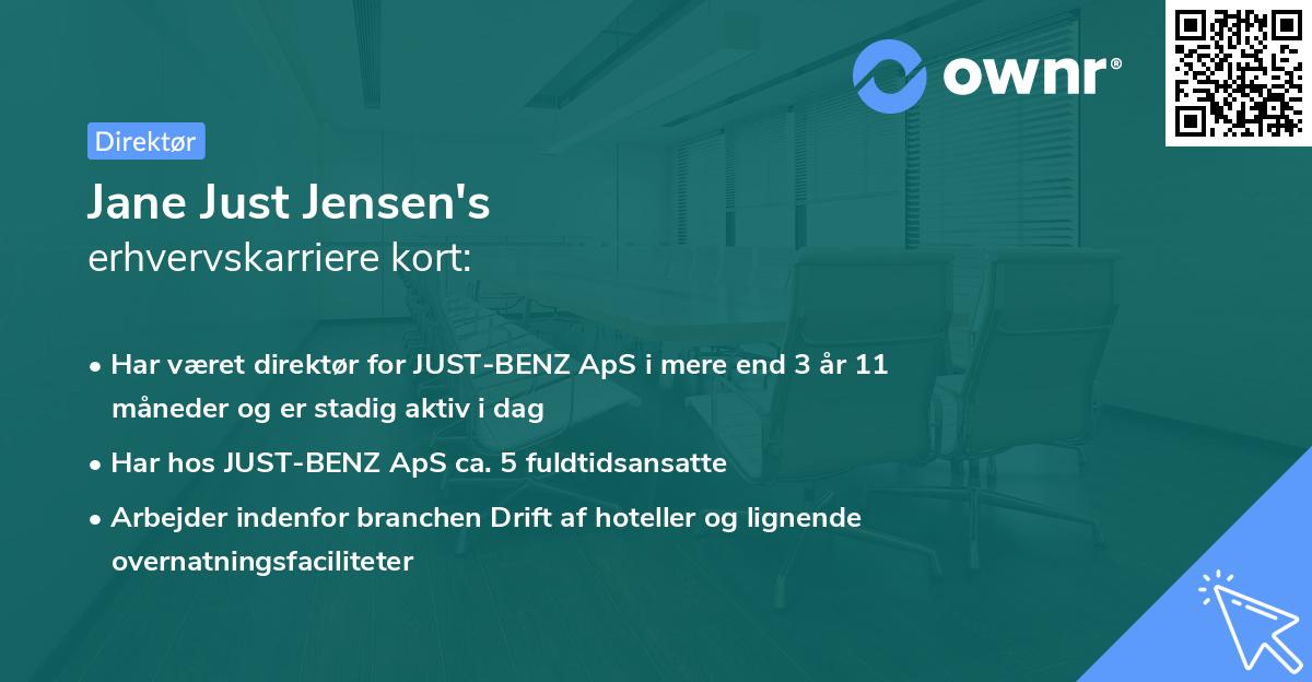 Jane Just Jensen's erhvervskarriere kort