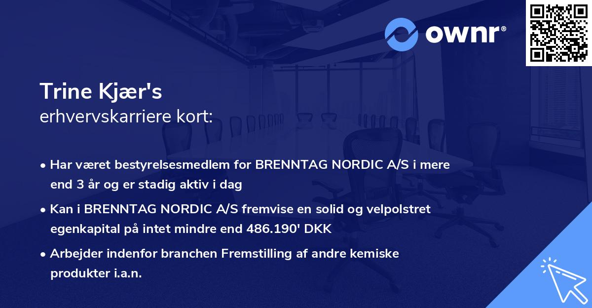 Trine Kjær's erhvervskarriere kort