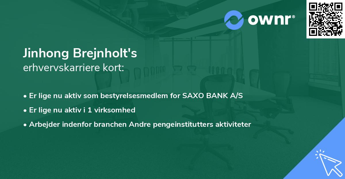 Jinhong Brejnholt's erhvervskarriere kort