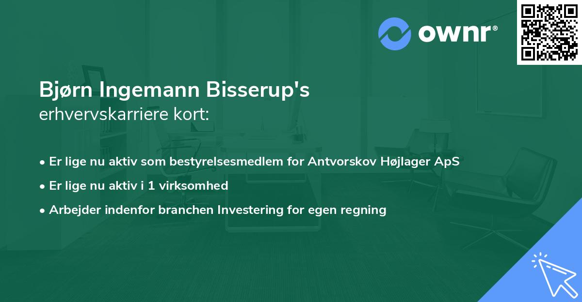 Bjørn Ingemann Bisserup's erhvervskarriere kort