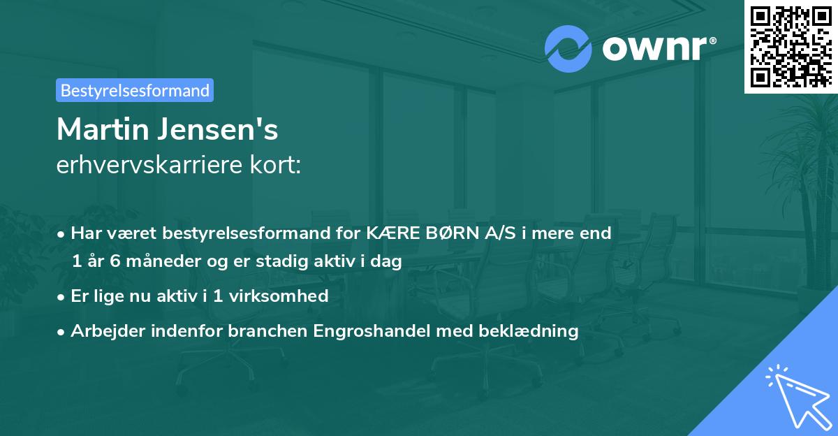 Martin Jensen's erhvervskarriere kort