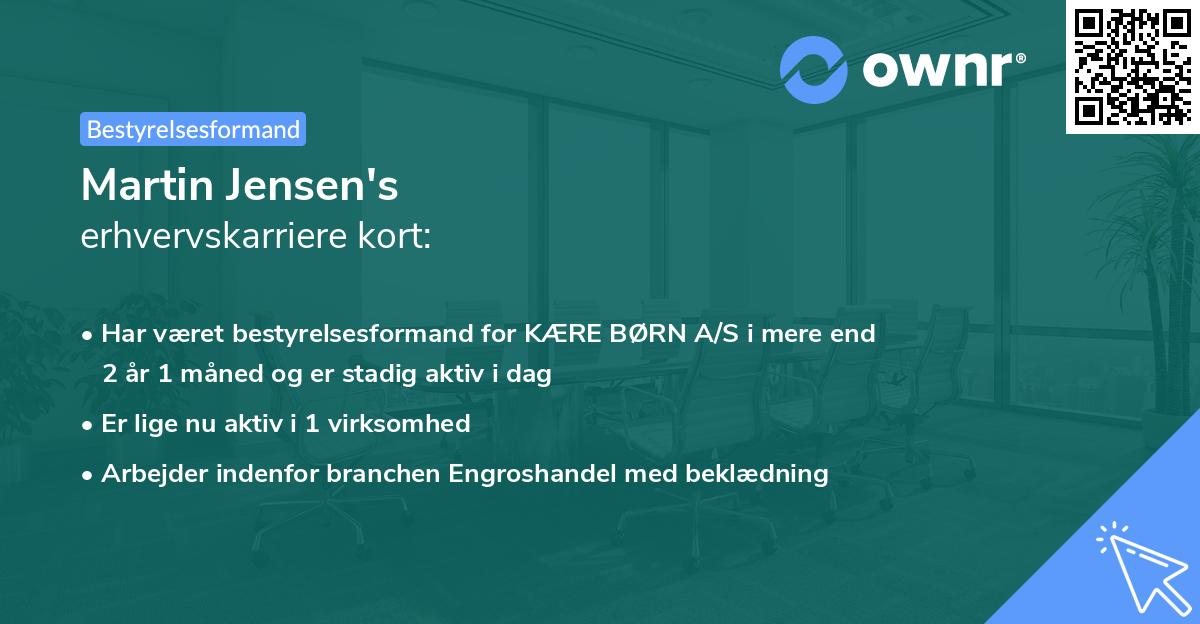 Martin Jensen's erhvervskarriere kort