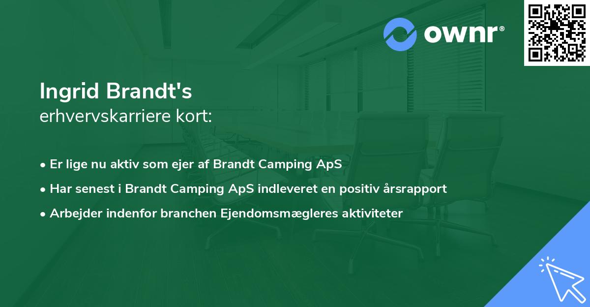 Ingrid Brandt's erhvervskarriere kort