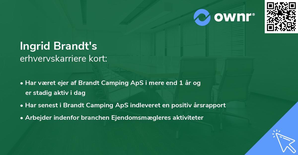 Ingrid Brandt's erhvervskarriere kort