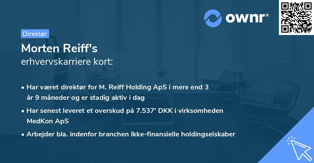 Morten Reiff's erhvervskarriere kort