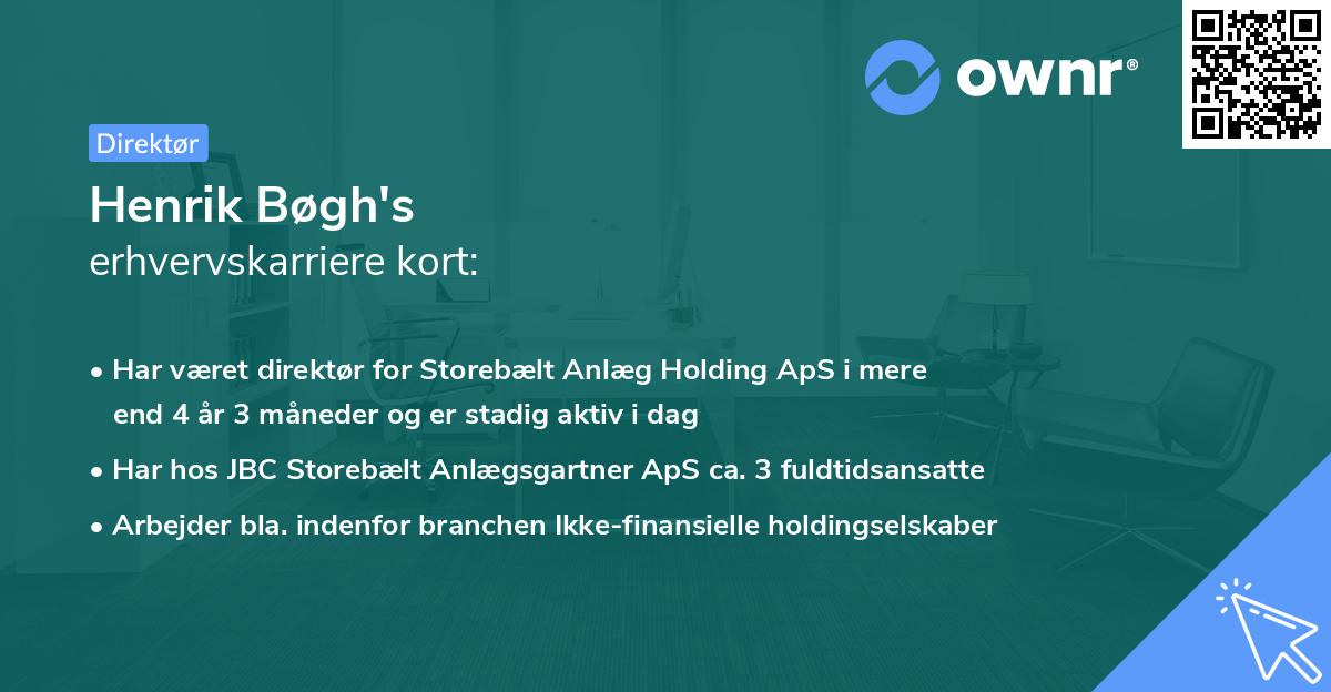 Henrik Bøgh's erhvervskarriere kort