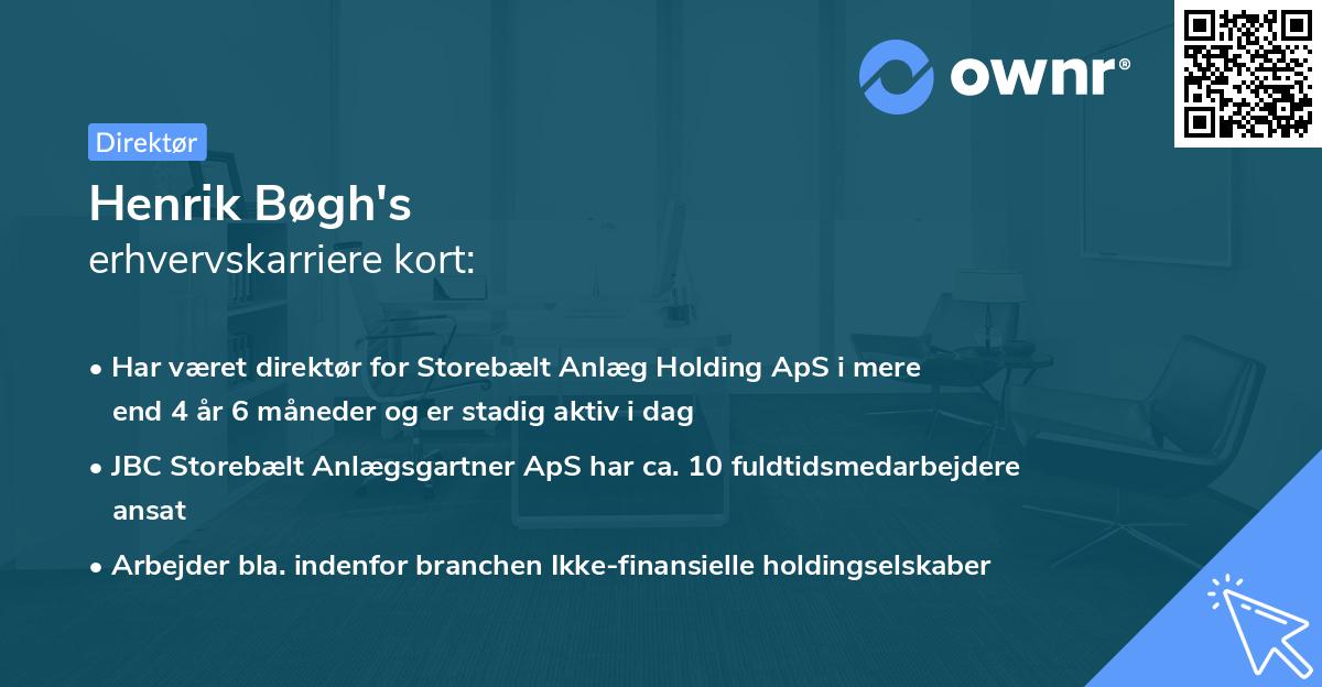 Henrik Bøgh's erhvervskarriere kort