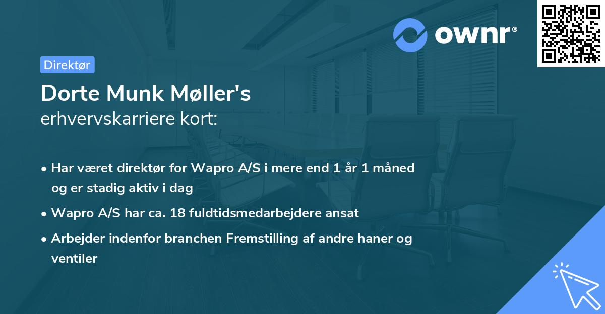 Dorte Munk Møller's erhvervskarriere kort