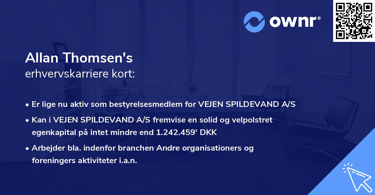 Allan Thomsen's erhvervskarriere kort