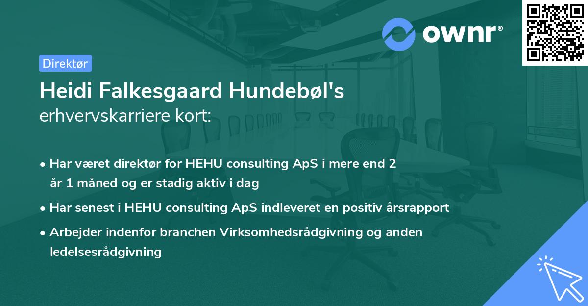 Heidi Falkesgaard Hundebøl's erhvervskarriere kort