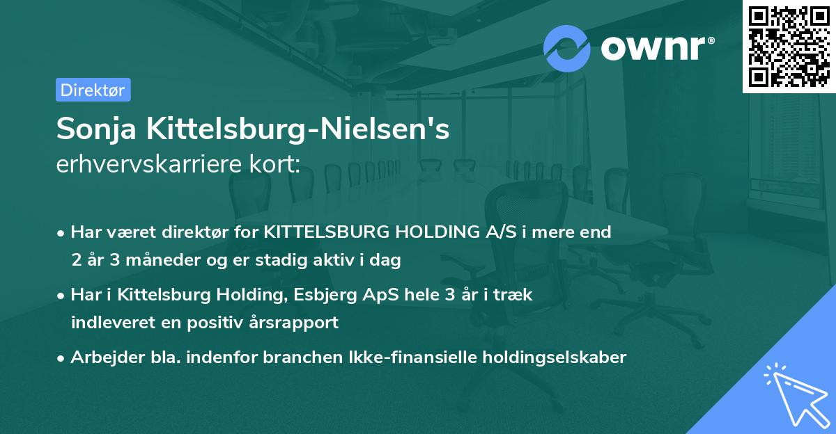 Sonja Kittelsburg-Nielsen's erhvervskarriere kort