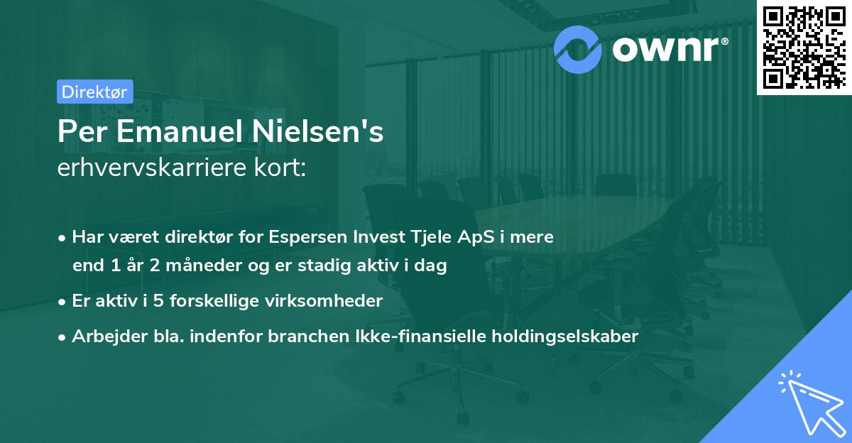 Per Emanuel Nielsen's erhvervskarriere kort