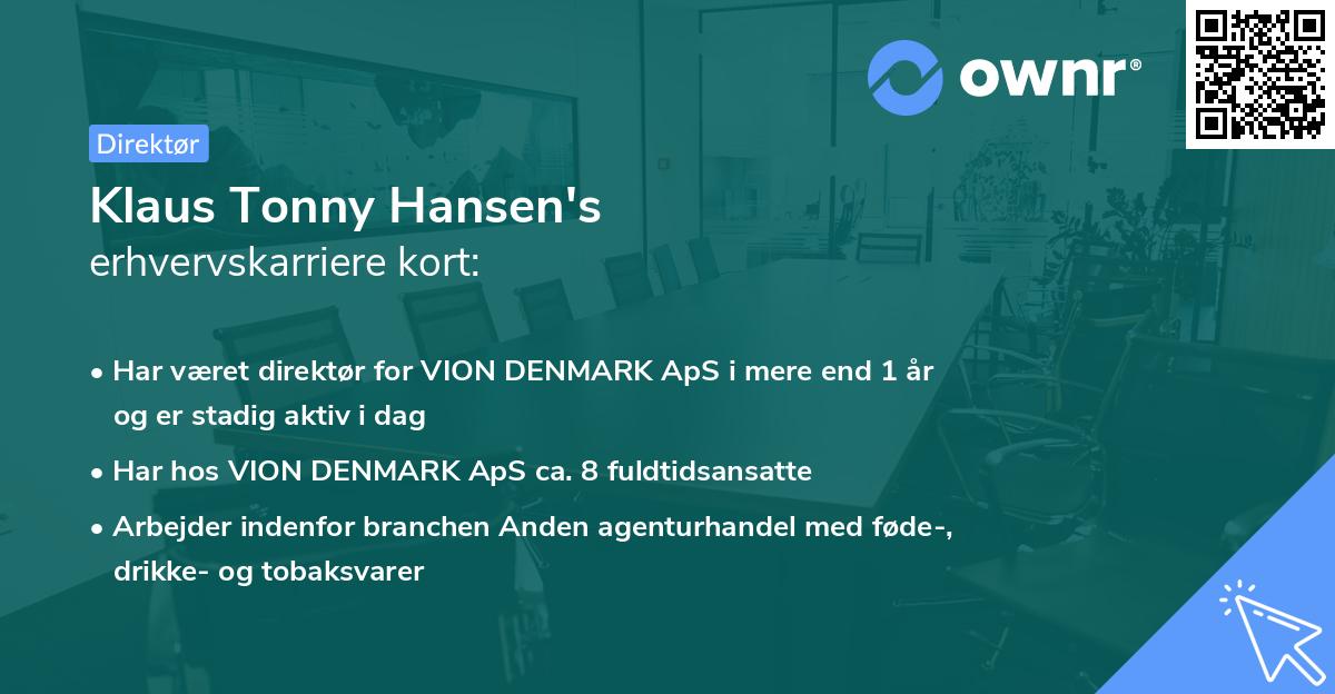 Klaus Tonny Hansen's erhvervskarriere kort