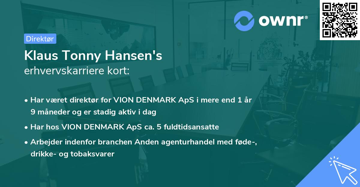 Klaus Tonny Hansen's erhvervskarriere kort