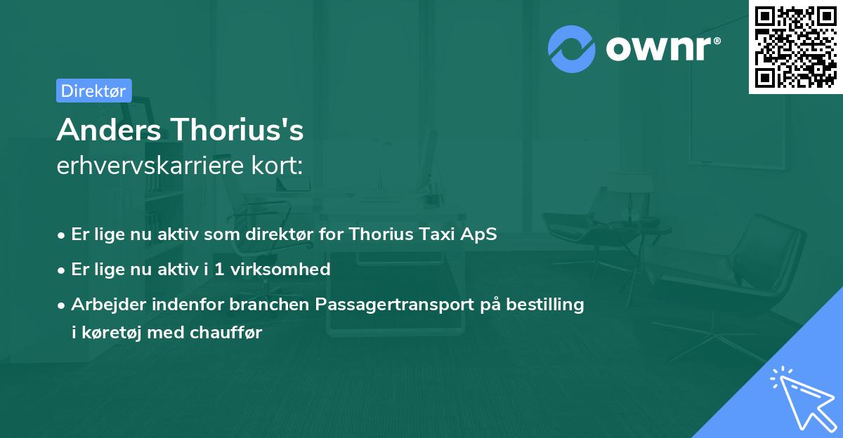 Anders Thorius's erhvervskarriere kort