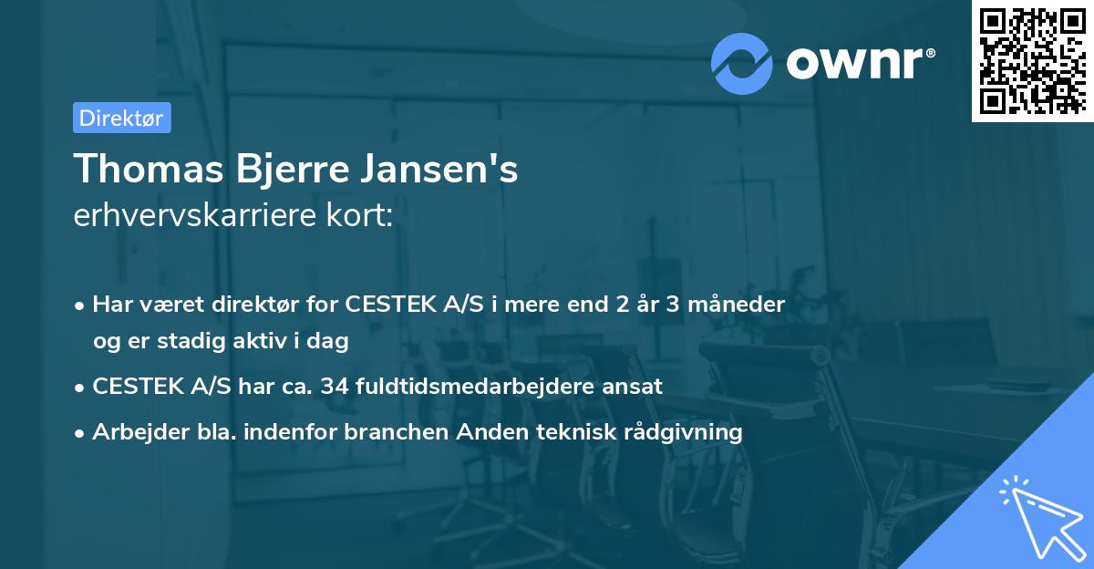 Thomas Bjerre Jansen's erhvervskarriere kort