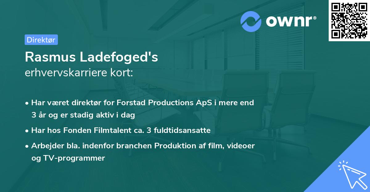 Rasmus Ladefoged's erhvervskarriere kort
