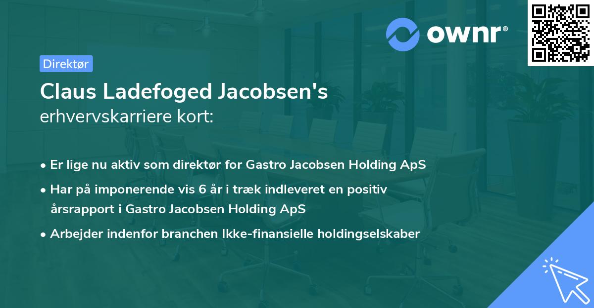 Claus Ladefoged Jacobsen's erhvervskarriere kort