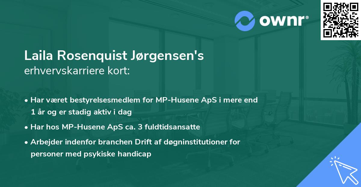 Laila Rosenquist Jørgensen's erhvervskarriere kort