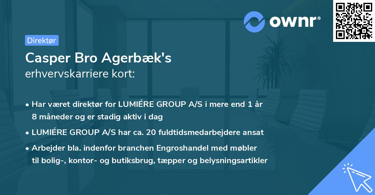 Casper Bro Agerbæk's erhvervskarriere kort
