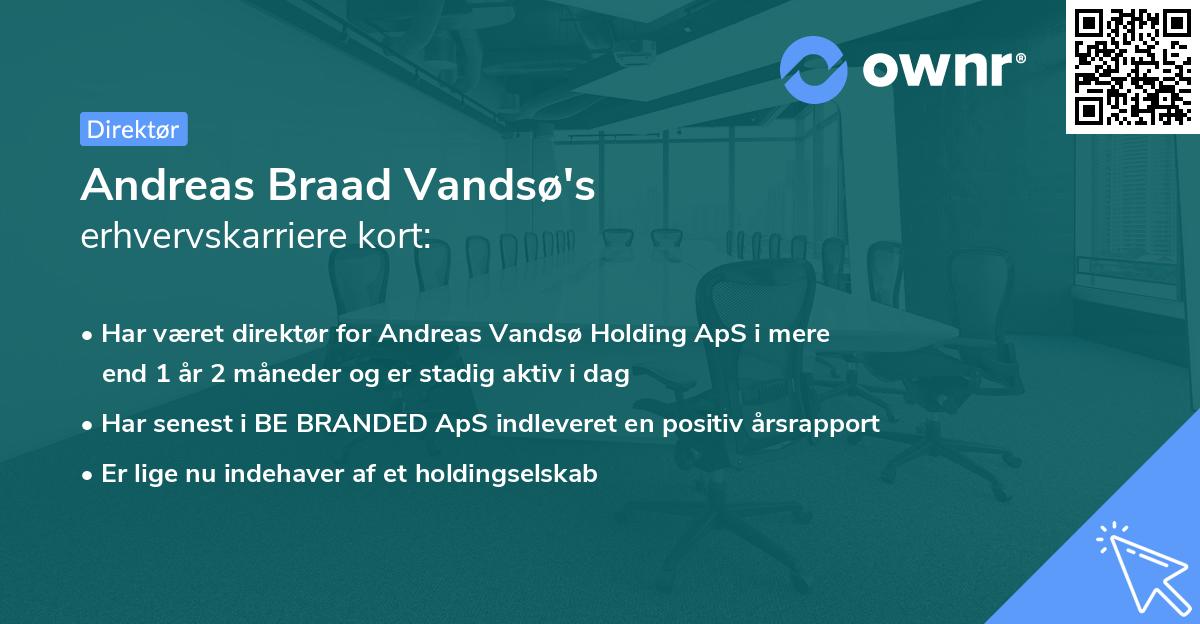 Andreas Braad Vandsø's erhvervskarriere kort