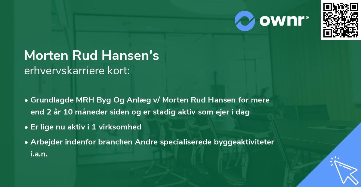 Morten Rud Hansen's erhvervskarriere kort